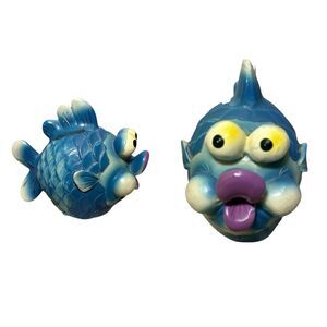 Vintage Chalkware Fish Bank Piggy Bank Blowfish Kitschy Kitsch Whimsical Whimsy